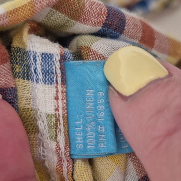 J. McLaughlin Plaid Linen Men's Shirt - Size Medium - Colorful Madras Style - Picture 5 of 6